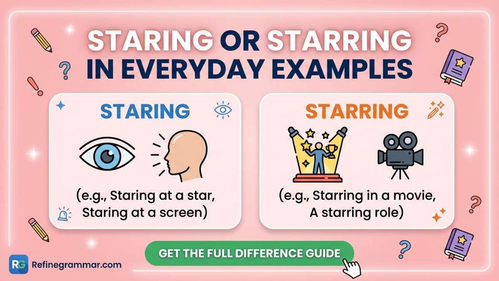 Staring or Starring in Everyday Examples