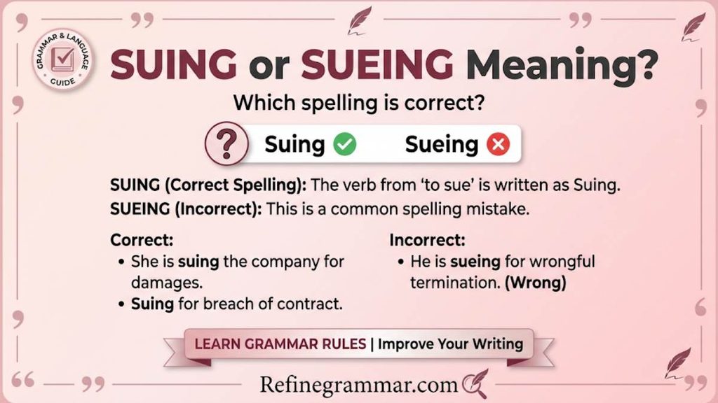 Suing or Sueing