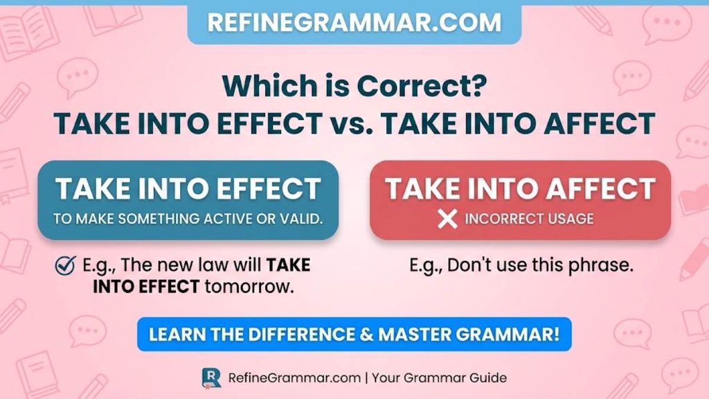 Take Effect or Take Affect