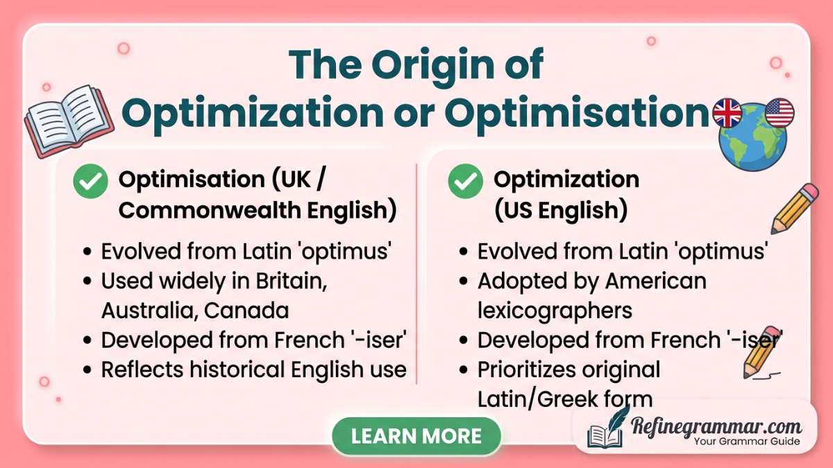 The Origin of Optimization or Optimisation