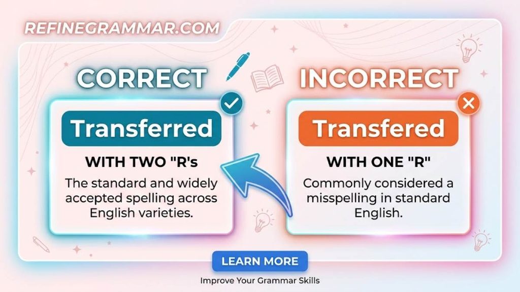 Transferred vs Transfered Difference