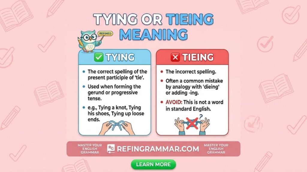 Tying vs Tieing