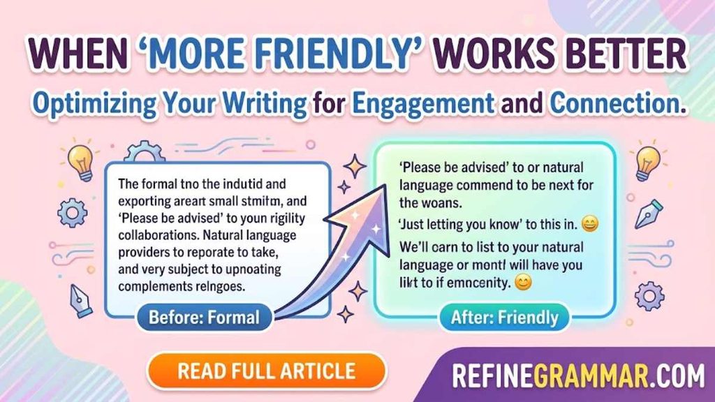 Friendlier vs More Friendly