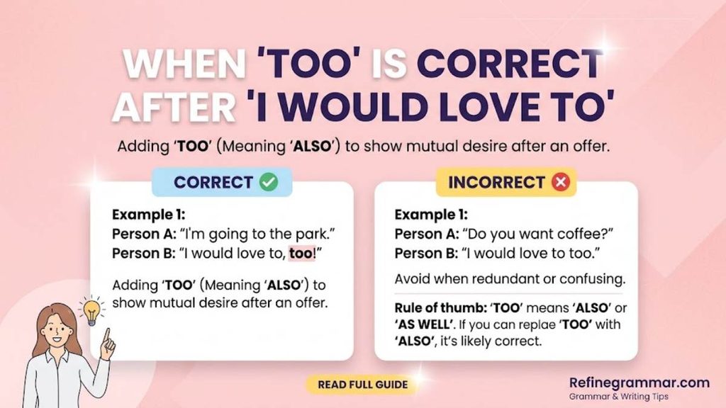 I Would Love To or Too