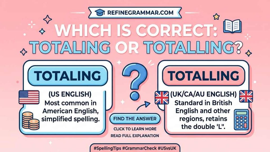 Totalling vs Totaling
