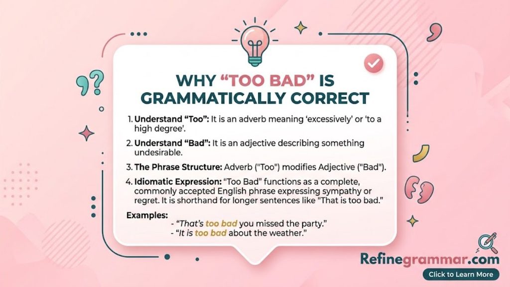 To Bad vs Too Bad